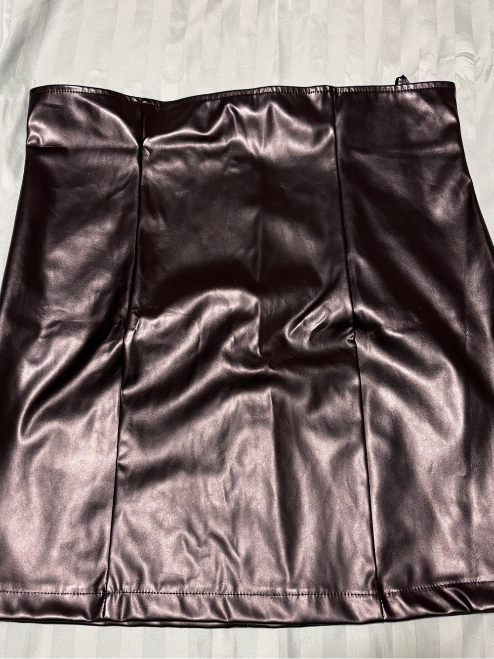 Faux Leather plus size Mini Skirt in Black nwt